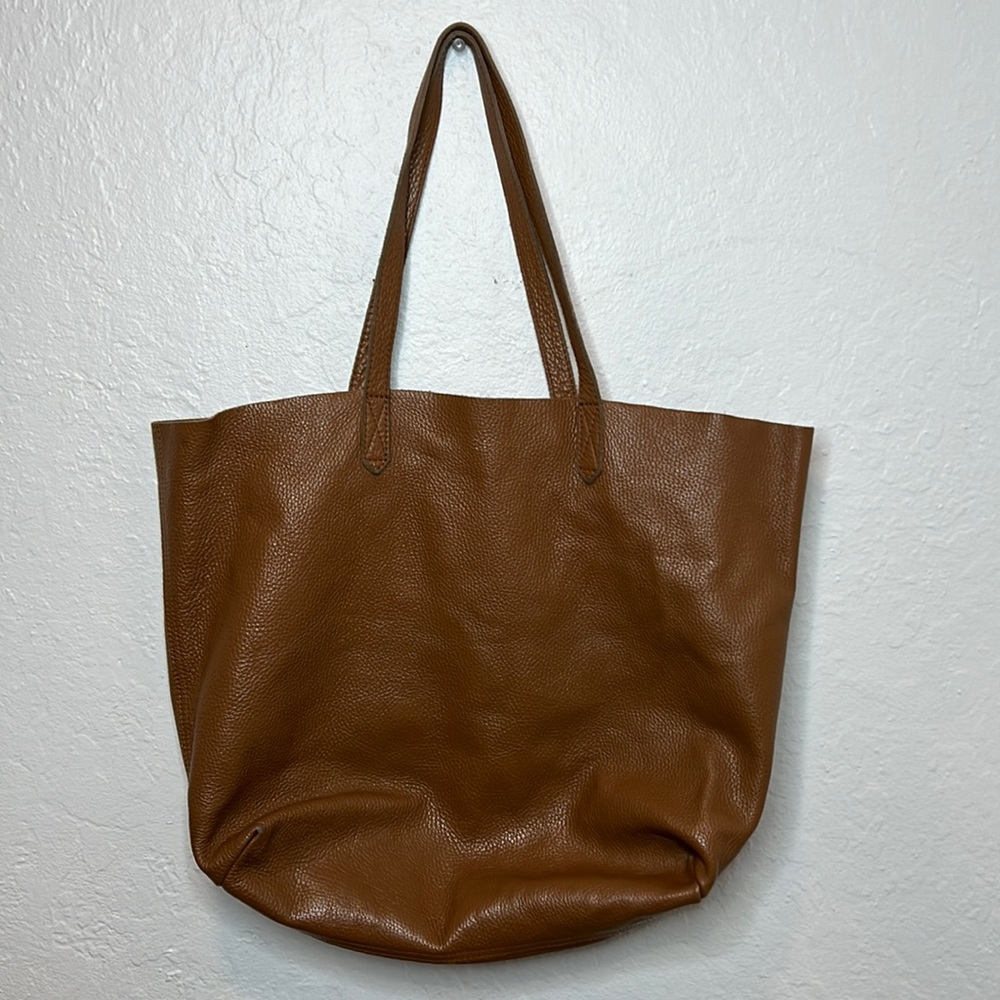 Cuyana Brown Leather Tote Bag